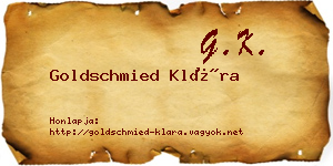 Goldschmied Klára névjegykártya
